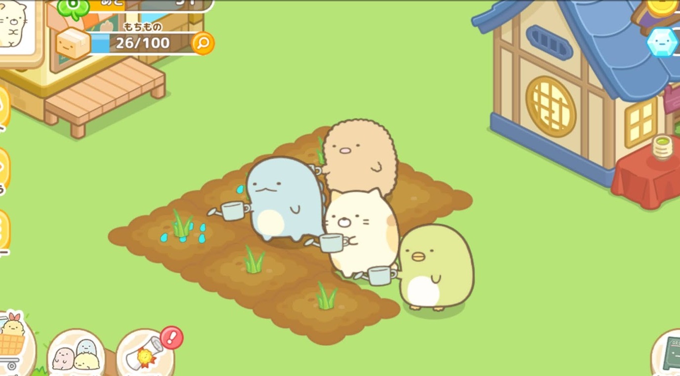 すみっコぐらし農園つくるんですゲーム画面