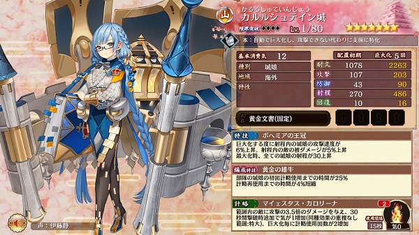 御城プロジェクト:RE カルルシュテイン城の特技